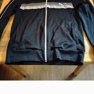 Puma Black and Gray Zip-Up Jacket